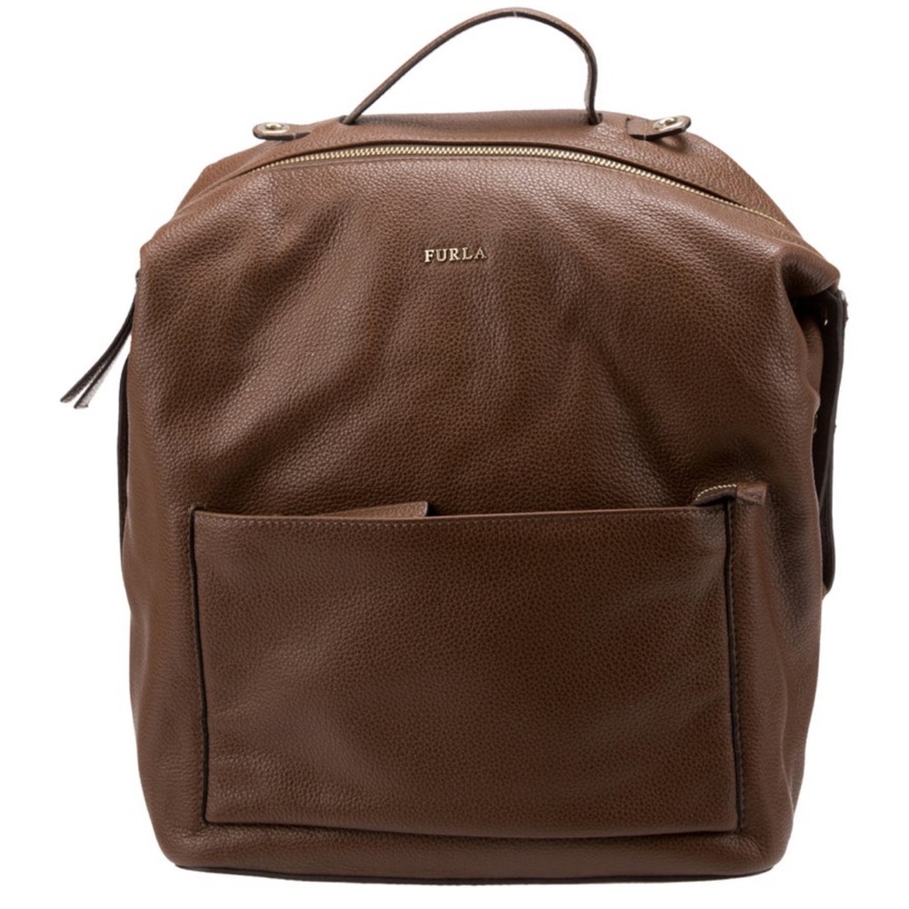 Furla Brown Leather Convertible Backpack Shoulder Crossbody Bag